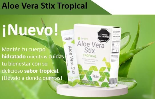 Aloe Vera Stix Tropical de 4Life con Factores de Transferencia y Respaldo del Sistema Inmunitario